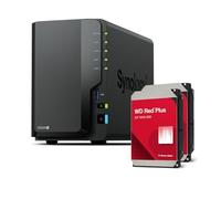 Synology DS225+ Bundle 20To Western Digital (WD Red Plus 2X 10To) Série 2-Bay Plus - Intel Celeron J4125 Quad-Core, 2 Go Non-ECC DDR4 SODIMM 1 x 2,5 GbE et 1 x 1 GbE RJ-45 Port LAN