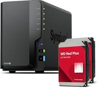 Synology DS225+ Diskstation NAS à 2 baies (Intel Celeron J4125 Quad-Core, 2 Go DDR4 SODIMM non ECC, 1 x 2,5 GbE et 1 x port LAN RJ-45 1 GbE) 12 To avec 2 x 6 To WD Red Plus