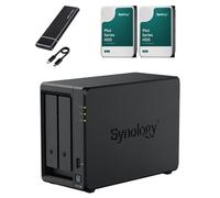 Synology DS725+ 2 baies 32 Go de RAM, AMD Ryzen R1600, préconfiguré avec 16 To (2 x 8 To HDD), 1 To de cache (2 x 512 Go NVMe) + disque de sauvegarde SSD externe 1ère vague 512 Go gratuit | Solution