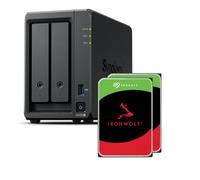 Synology DS725+ 20TB Bundle (Seagate Ironwolf 2X 10To) 2 Bay Plus Serie avec Ryzen R1600, 4 Go de RAM (32 Go max), 1 x 2,5 GbE, 1 x 1 GbE, 2 x emplacements M.2 NVMe. Extension DX525 disponible via