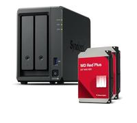 Synology DS725+ Bundle 20To Western Digital (WD Red Plus 2X 10To) Série 2 Bay Plus avec Ryzen R1600, 4 Go de RAM (32 Go max), 1 x 2,5 GbE, 1 x 1 GbE, 2 x emplacements M.2 NVMe