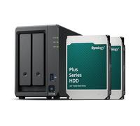 Synology DS725+ Station de Disque NAS 2 Baies (AMD Ryzen 4 Threads R1600 Dual-Core 4 Go de RAM 2 x RJ-45 1 GbE Port LAN), 8 to avec 2 x HAT3300-4T