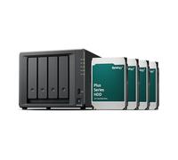 Synology DS925+ Station de Disque NAS 4 Baies (AMD Ryzen Embedded V1500B Quad-Core 4 Go de RAM 2 x RJ-45 1 GbE Port LAN), 16 to avec 4 x HAT3300-4T