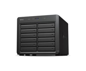 Synology DX1222 : Boîtier d'extension 12 baies 2.5/3.5" SATA III, Capacité max. 192To, Hot Swap, 2 ventilateurs 120mm, 24.6dB, Noir