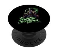 Syntax Sorcerer Coding Wizard Funny Programmer PopSockets PopGrip Adhésif