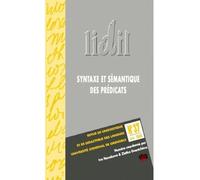 Syntaxe et sémantique des prédicats - Zlatka Guentcheva-Descles - Uga - broché - Revue