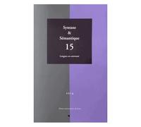 Syntaxe & Sémantique N° 15/2014 - Langues En Contraste