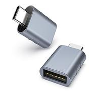 Syntech Adaptateur USB C mâle vers USB 3.2 Femelle 2 Pack, Adaptateur Compatible avec iPhone 17e/17Pro 16 Pro Max MacBook Neo/Pro/Air iMac iPad Mini 6/Pro, Bleu