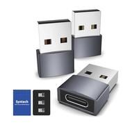 Syntech Adaptateur USB C vers USB (Lot de 3) [Boîtier en Aluminium, Haute stabilité] Compatible avec AirPods, iPad Mini/Air 7, iPhone 17/17 Air/17e/16/15 Pro Max, Apple Watch Series 9/8/7 Gris