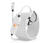 Syntech Câble Link avec fonction de charge 6 m - Compatible avec les accessoires Oculus/Meta Quest 3/3S, Quest2/Pro Link pour PC/SteamVR avec port de charge étendu, câble de charge USB 3.0 A vers C VR