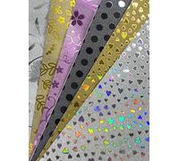 Syntego 10 feuilles A4 de papier scintillant auto-adhésif scintillant sans hangar 80 g/m²/53 lb (Multicolore)
