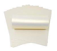 Syntego 10 feuilles de carton décoratif double face A4 avec reflets nacrés, ivoire, brume, 300 g/m² (or glacé)