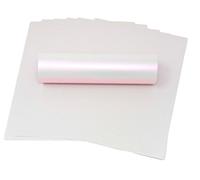 Syntego 10 feuilles de papier A4 ivoire avec nacres roses décoratives une face 300 g/m2 (Ivoire, paquet de 10 feuilles)