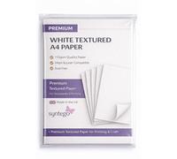 Syntego 100 feuilles A4 de papier blanc martelé texturé de 120 g/m², adapté aux imprimantes à encre et laser (blanc)