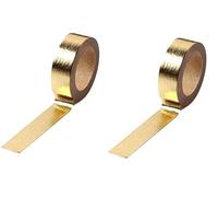Syntego 2 Rouleaux de Ruban adhésif Washi en Aluminium pour Fournitures Artisanales, Scrapbooking, Bricolage, Feuille décorative, 5/8" x 393" - 15 mm x 10 m (Or)