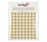 Syntego 200 perles auto-adhésives de 6 mm, belles petites perles rondes à coller sur des perles adhésives d'embellissement (or métallique)