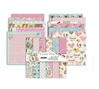 Syntego 24 feuilles, 12 motifs « Sweet Day » papier décoratif sans acide pour scrapbooking 160 g/m², simple face 30 cm x 30 cm (12 pouces x 12 pouces)