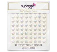 Syntego 400 perles auto-adhésives de 6 mm, petites perles rondes à coller sur des perles adhésives d'embellissement (blanc AB)