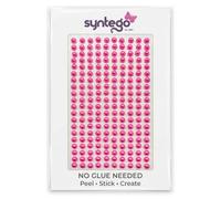 Syntego 400 perles autocollantes de 6 mm, petites perles rondes à coller sur des perles adhésives, embellissement (rose fluo)