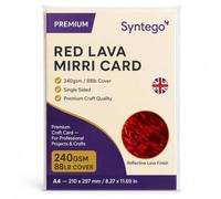 Syntego 5 feuilles A4 Premium carte holographique effet lave simple face 240 g/m² / 88 lb couverture (rouge de Noël)