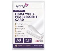 Syntego 50 feuilles de carte A4 nacré blanc givré double face nacré 290 g/m²