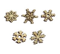 Syntego Confettis de flocons de neige de noël rustiques en bois, 100 pièces, formes artisanales en bois, embellissements pour la décoration artisanale