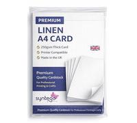 Syntego Feuilles A4 Carte en lin blanc Carte A4 texturée en soie tissée 250 g/m² (200)