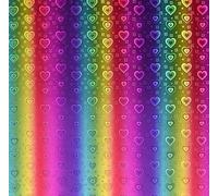 Syntego Feuilles de superposition de vinyle holographique auto-adhésives à motif de cœur arc-en-ciel, autocollants stratifiés 12x12 pouces, 10 feuilles