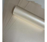 Syntego Gmund Metallix Lot de 10 feuilles de papier cartonné A4 Crème doré nacré 310 g/m²