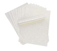 Syntego - Lot de 10 feuilles cartonnées A4 à paillettes irisées douces au toucher qui ne tombent pas, 250 g/m² (blanc)