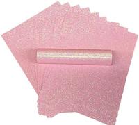Syntego Lot de 10 feuilles de cartes A4 à paillettes, douces au toucher, ne perdent pas leurs poils, 250 g/m² (rose irisé)