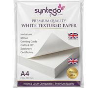 Syntego Lot de 50 papiers texturés A4 150 g/m² - Papier texturé de qualité supérieure (21 x 29,7 cm) - Compatible jet d'encre et laser - Idéal pour les travaux manuels, le scrapbooking, les menus et