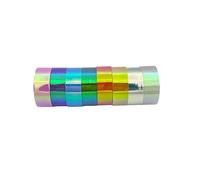 Syntego Lot de 8 rouleaux de ruban adhésif holographique Washi coloré arc-en-ciel 15 mm x 5 m pour scrapbooking, journal, artisanat