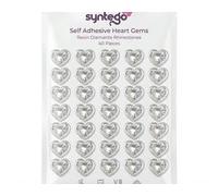 Syntego Lot de 80 cristaux de diamant acrylique transparents auto-adhésifs en forme de cœur d'environ 1,2 cm pour la fabrication de cartes (Beige)