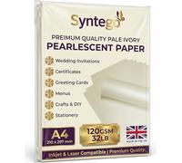 Syntego Papier A4 double face, effet quartz à reflets nacrés scintillants, pour imprimantes à jet d'encre et laser, 120 g/m², ivoire (Pale Ivory) (100 feuilles)