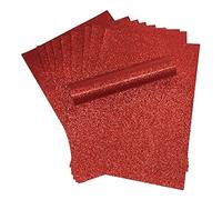 Syntego Papier A4 épais et doux au toucher à paillettes 150 g/m² / 40 lb 10 feuilles (rouge, A4)
