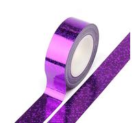 Syntego Ruban adhésif de masquage autocollant décoratif en papier washi effet pailleté 15 mm x 5 m (violet)