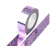 Syntego Ruban adhésif de masquage décoratif en papier washi effet pailleté 15 mm x 5 m Lilas