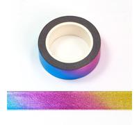 Syntego Ruban de masquage auto-adhésif décoratif en feuille solide Washi Tape 15 mm x 10 mètres (Feuille arc-en-ciel)