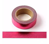 Syntego Ruban de masquage auto-adhésif décoratif en feuille solide Washi Tape 15 mm x 10 mètres (Rose vif)