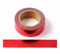 Syntego Ruban de masquage auto-adhésif décoratif en feuille solide Washi Tape 15 mm x 10 mètres (Rouge)