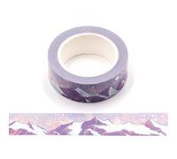 Syntego Snow Mountain Washi Ruban adhésif en relief Motif lune et étoiles Argenté 15 mm x 10 m