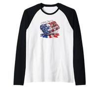 Synth-Pop Musique-New-Wave USA Drip-Paint-Art synthétiseur Manche Raglan