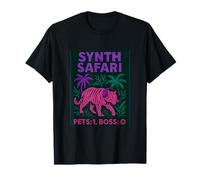 Synth Safari Neon Jungle Tiger Pets 1 Boss 0 T-Shirt