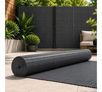 SYNTHAIETIK Canisse Bambou Artificielle Anthracite 2 x 3 m, Brise-Vue PVC Double Face Renforcé Anti-UV, Lattes 19 mm, Jardin Balcon Terrasse Pergola