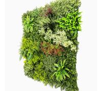 SYNTHAIETIK Lot de 5 Murs Artificiels Modèle Prairie Color Son Feuillage Fleuri Multicolore (Verts, Blanc, Corail et Rouge) apporte Une Ambiance Unique (1m x 1m, 5, Unite)