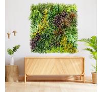 SYNTHAIETIK Mur Végétal Artificiel Horizon Vert - Décoration Murale Naturelle pour Intérieur et Extérieur - Design Durable et Facile à Poser - Tarif au m²