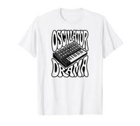 Synthesizer Oscillator Drama Retro Analog Keyboard Synth T-Shirt Graphique avec Valeur, Homme, Blanc, S