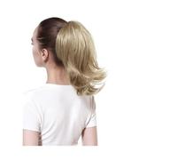 Synthetic Claw Clip In Ponytail Hairpiece Horse Tail Fake Hair Wavy Blonde False Pigtail With Elastic Band Hair Extensions Ponytail Extension(Pale Ash Blonde)