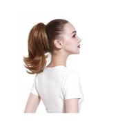 Synthetic Claw Clip In Ponytail Hairpiece Horse Tail Fake Hair Wavy Blonde False Pigtail With Elastic Band Hair Extensions Look élégant chic(Light Golden Brown)